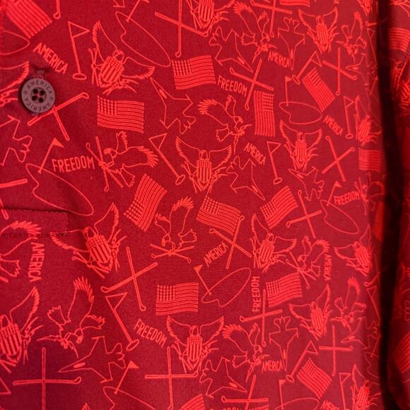 Puma Volition America Polo Shirt Mens Large Red Performance Freedom USA - Picture 5 of 10